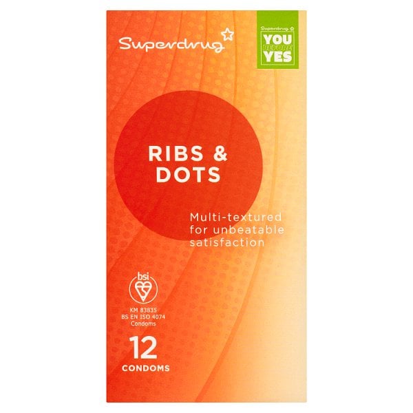 Superdrug Unisex Ribs & Dots Condoms 12S