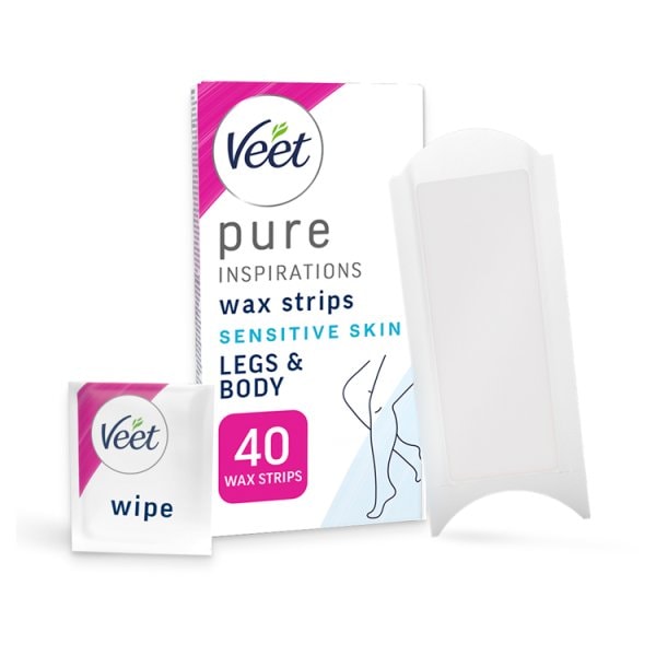 Veet Women's Pure Inspiration Wax Strips Legs & Body Sensitive X 40