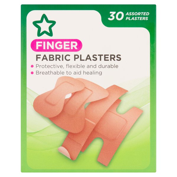 Superdrug Unisex Fabric Assorted Finger Plasters X 30