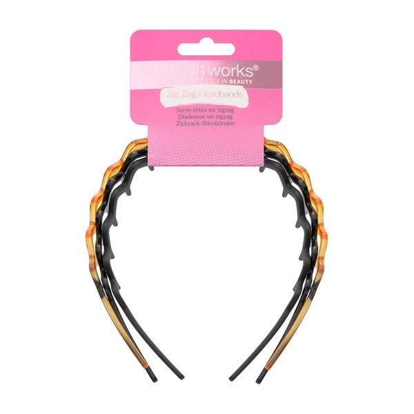 Brushworks Unisex Black Zig Zag Headband - 3 Pack