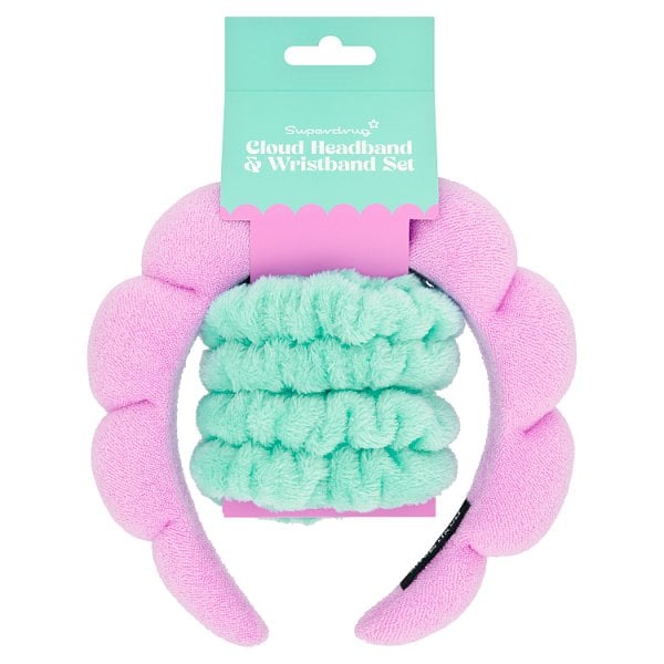 Superdrug Unisex Microfibre Towel Headband & Wristband Set