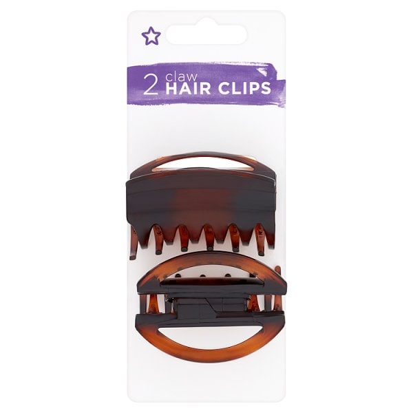 Superdrug Unisex Black Small Claw Clip Tortoise X 2