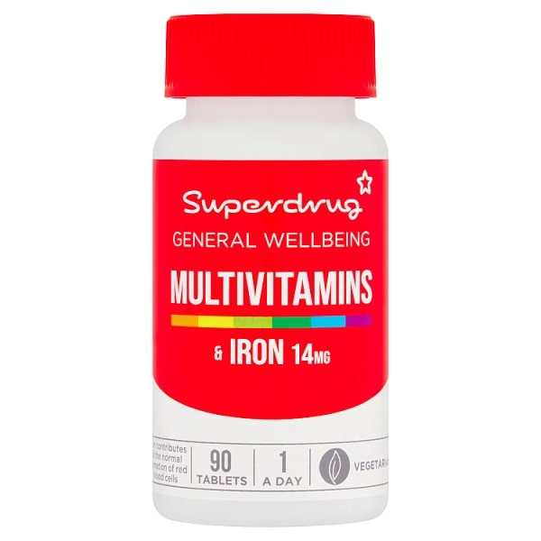 Superdrug Unisex Red Multi-Vitamins With Iron 90S
