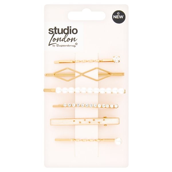 Superdrug Studio London Unisex Kids Gold Studio London By Superdrug Tone Slides X 6
