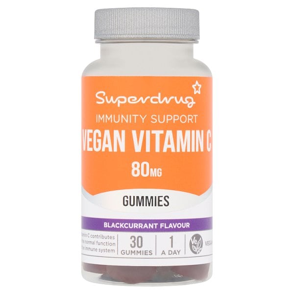 Superdrug Unisex Black Vegan Vitamin C Gummies 30S