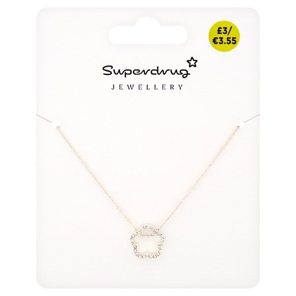 Superdrug Unisex Silver Tone Flower Necklace