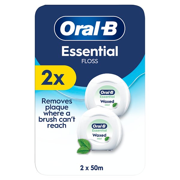 Oral-B Unisex Mint Essential Floss Waxed Duo Pack 50M