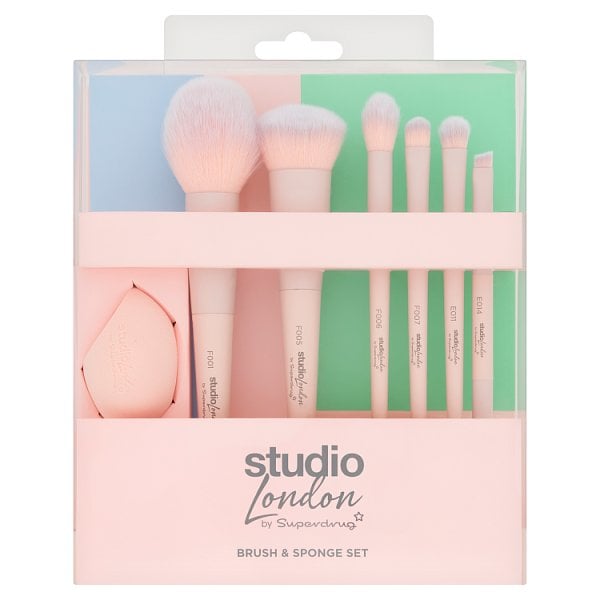 Superdrug Studio London Unisex Brush Set With Sponge