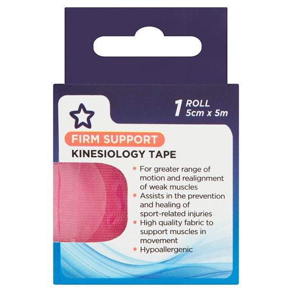 Superdrug Unisex Red Kinesiology Tape 5Cm X 5M Stretched