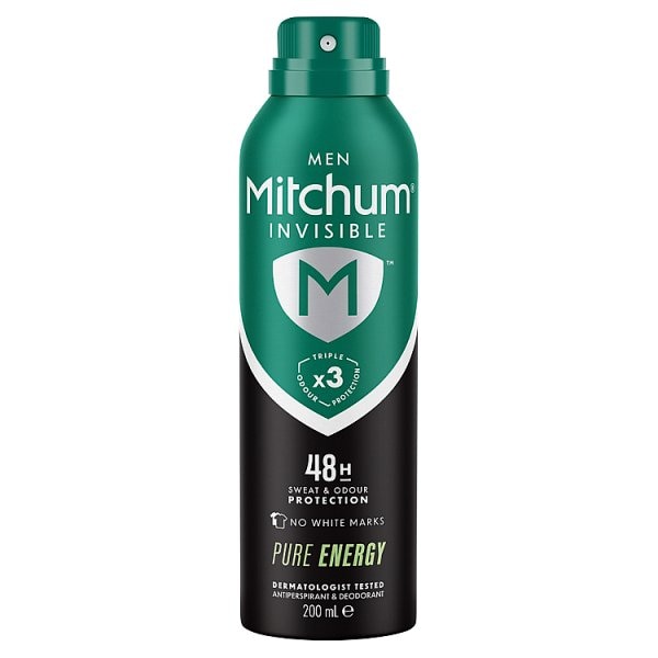 Mitchum Men's White Invisible Pure Energy Aerosol 200Ml