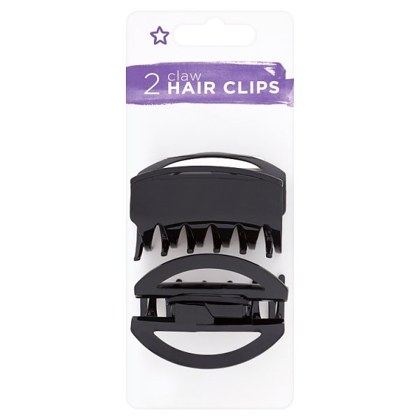 Superdrug Unisex Black Small Claw Clip Blk X 2