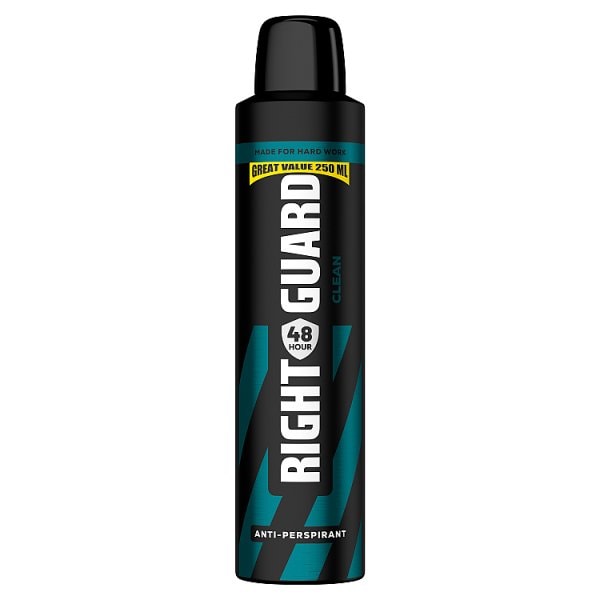 Right Guard Men's 48H Anti-Perspirant Deodorant Clean 250Ml