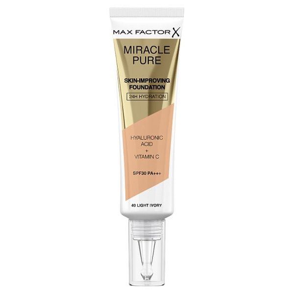 Max Factor Miracle Pure Liquid Foundation 40 Light Ivory