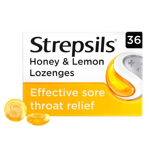 Strepsils Unisex Honey & Lemon Sore Throat Relief Lozenges 36S