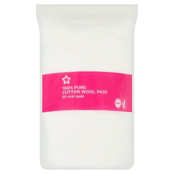 Superdrug Unisex 100% Pure Cotton Wool Pads - 50 Oval Pads