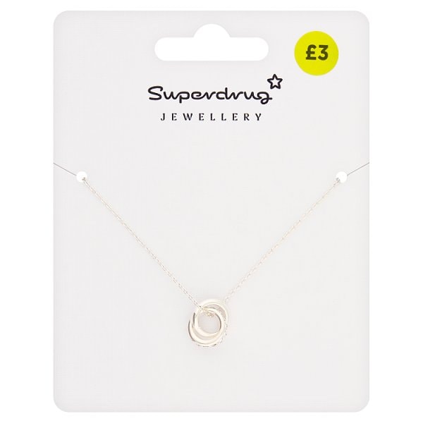 Superdrug Unisex Silver Tone Interlocking Necklace