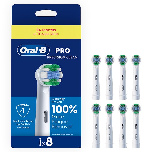 Oral-B Unisex Green Pro Precision Clean Toothbrush Heads 8 Pack