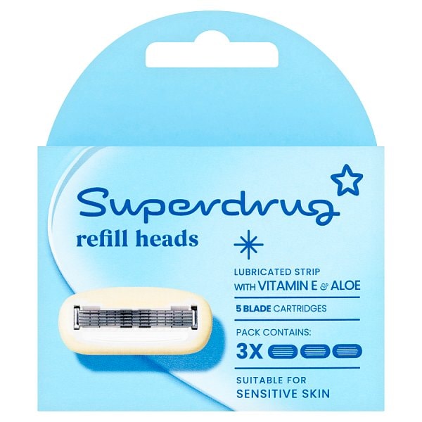 Superdrug Women's Premium 5 Blade Razor Refills X 3