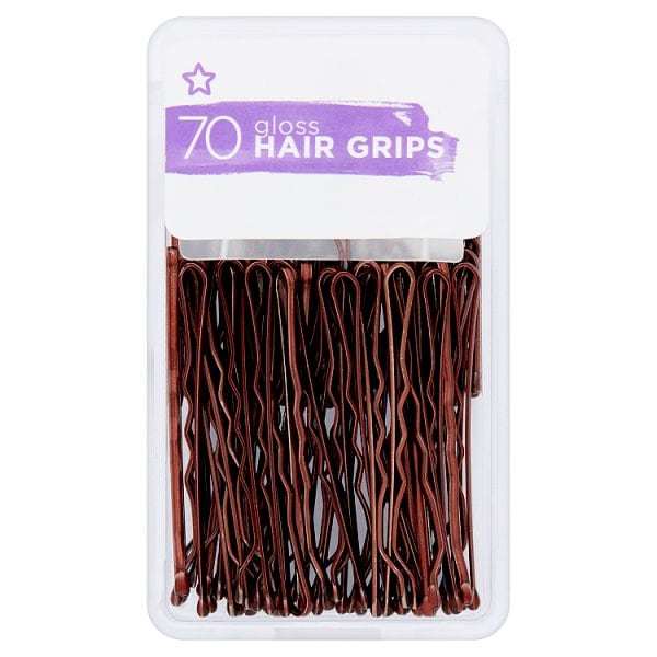 Superdrug Unisex Brown Hair Grips 70