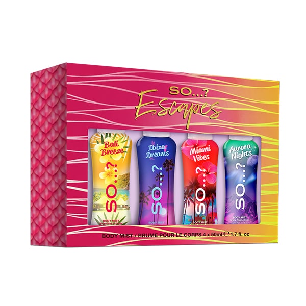 So…? Women's Escapes Body Mist Gift Set 4 X 50Ml