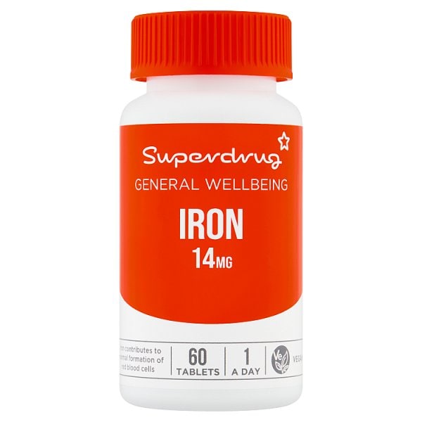 Superdrug Unisex Iron 14Mg 60S