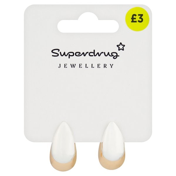 Superdrug Unisex Two Tone Drop Earrings