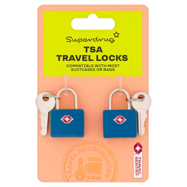 Superdrug Unisex Tsa Padlock Set Of 2