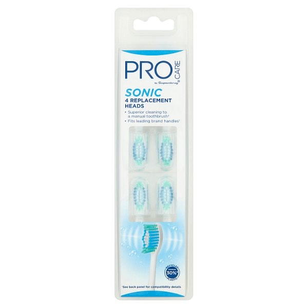 Procare Men's Sonic Replacet Toothbrush Heads X 4