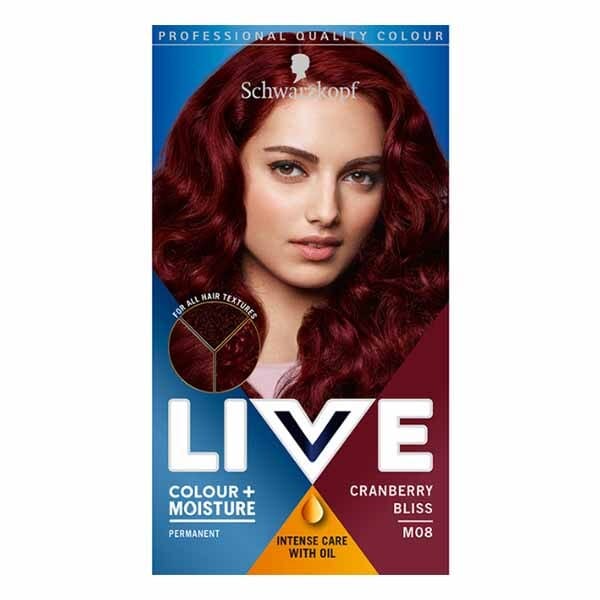 LIVE Colour+Moisture Permanent Red Hair Dye Cranberry Bliss Hair