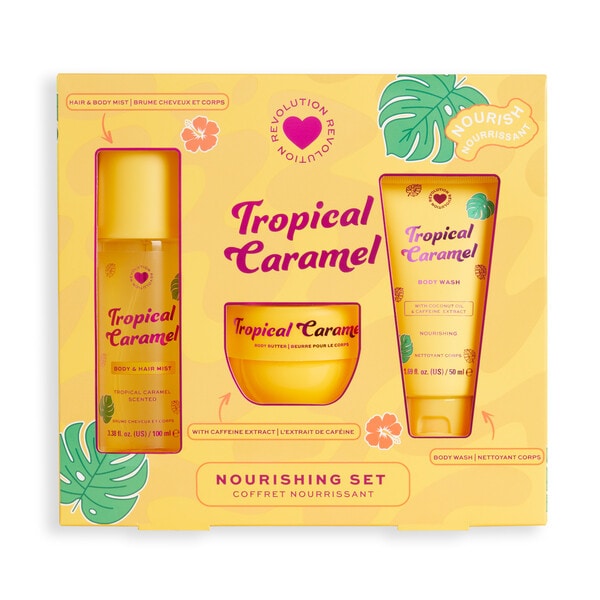 I Heart Revolution Unisex Cream Tropical Caramel Bath & Body Gift Set