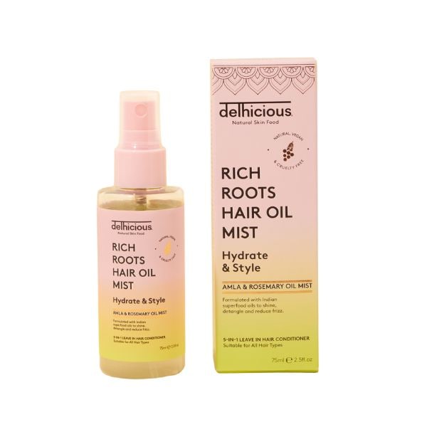 Delhicious Unisex Rich Roots 5-In-1 Leave In Hair Oil Mist 75Ml