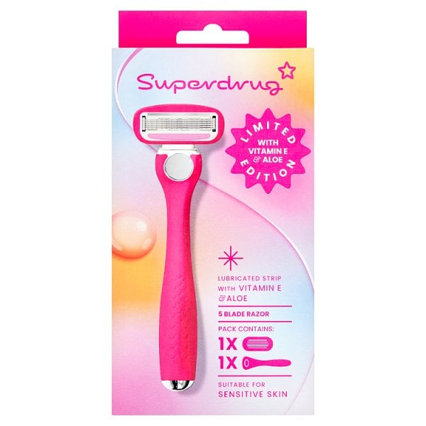 Superdrug Women's Hot Pink Premium 5 Blade Razor Special Edition