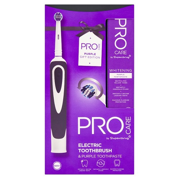 Procare Men's Purple Electric Toothbrush & Toothpaste Gift Set