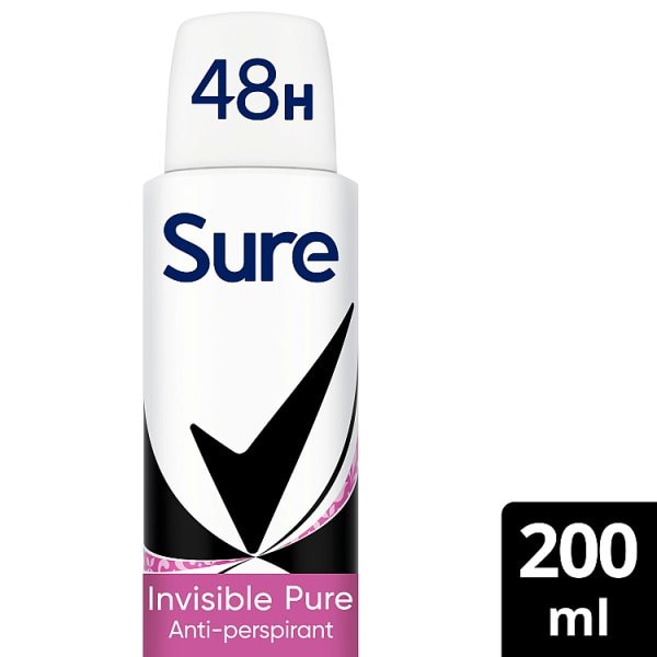 Sure Women's Anti-Perspirant Aerosol Essential Invisible Pure 200Ml