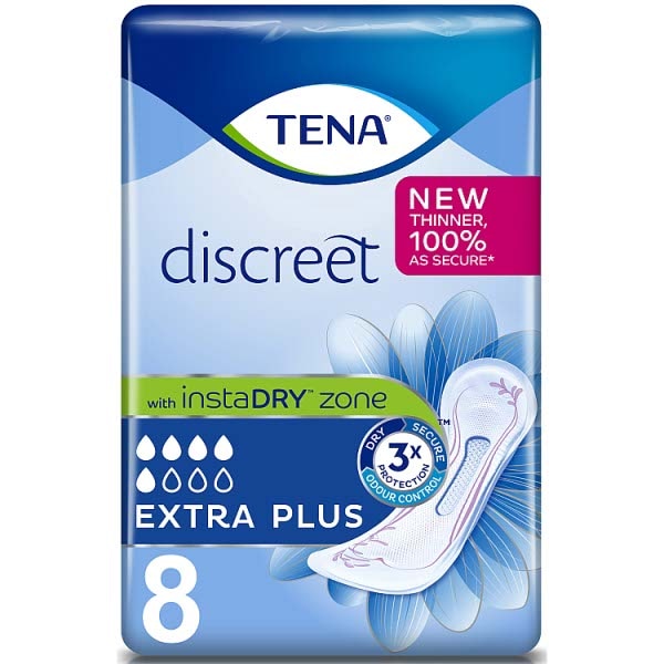 Tena Men's Discreet Extra Plus Incontinence Pads 8 Pack