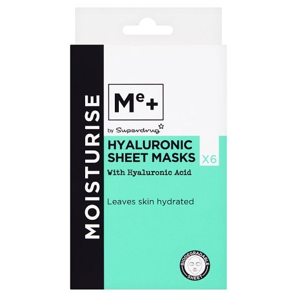 Me+ Unisex By Superdrug Hyaluronic Acid Sheet Mask 6Pk