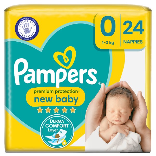 Pampers New Baby Size 0 Nappies Carry Pack X 24