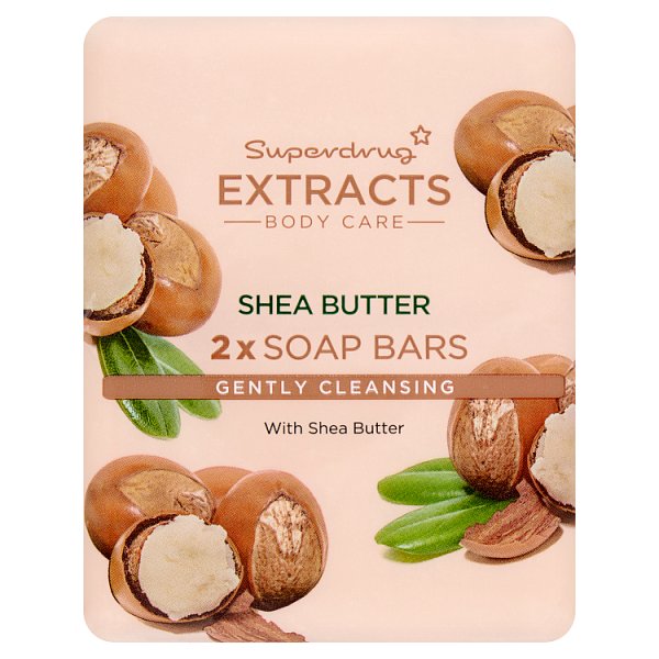 Superdrug Unisex Extracts Shea Twin Pack Soap Bars