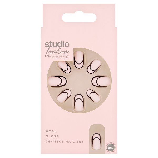 Superdrug Studio London Unisex Black Tip French Nails