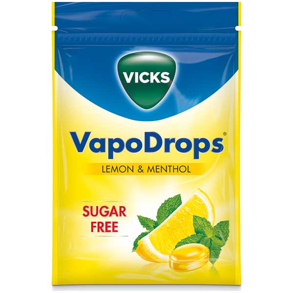 Vicks Unisex Vapodrops Lemon & Menthol Sugar Free