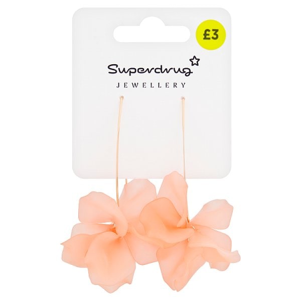 Superdrug Unisex Coral Flower Statement Earrings
