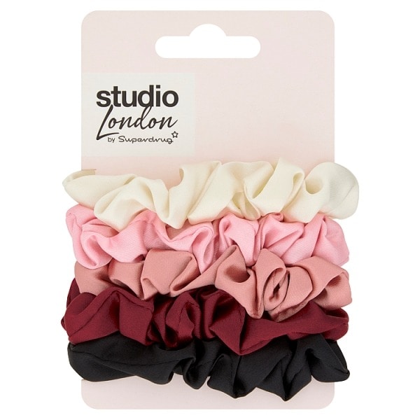 Superdrug Studio London Unisex Studio London By Superdrug Skinny Ruched Scrunchies 5Pk