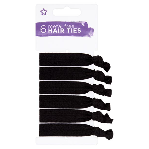 Superdrug Unisex Black Flat Hair Bands