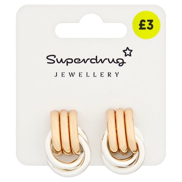 Superdrug Unisex Interlocking Two Tone Earrings