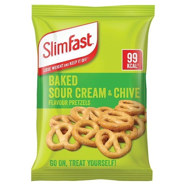 Slimfast Unisex Cream Sour & Chive Flavour Pretzel 23G