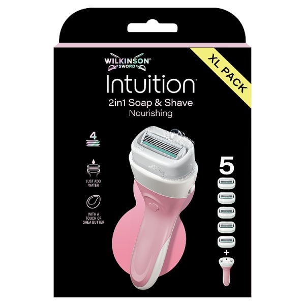 Wilkinson Sword Women's Intuition 2-In-1 Nourishing Razor + 5 Blades