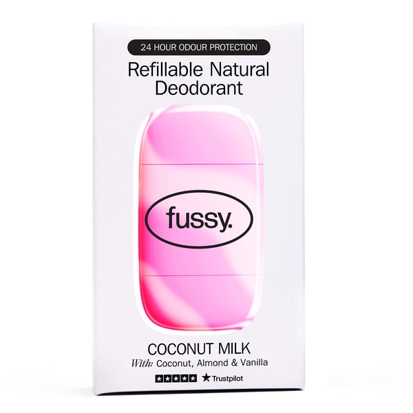 Fussy Women's Pink Refillable Natural Deodorant Coconut Milk 40G