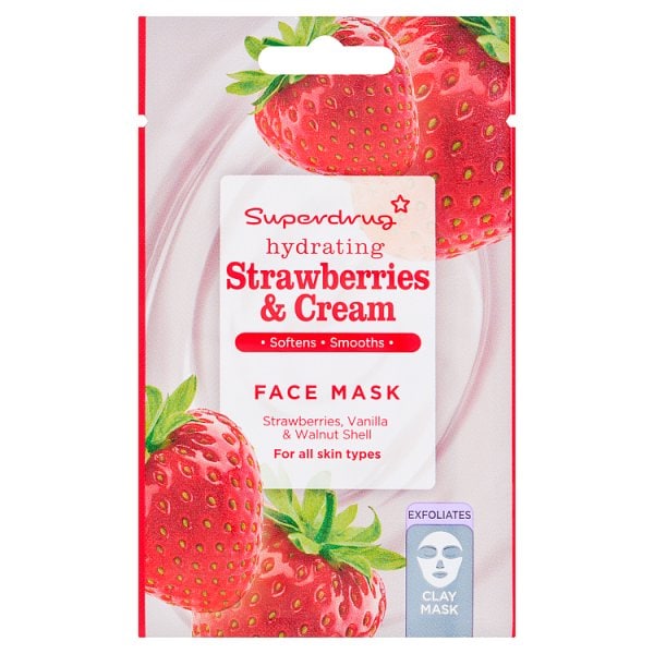Superdrug Unisex Cream Hydrating Strawberries And Face Mask