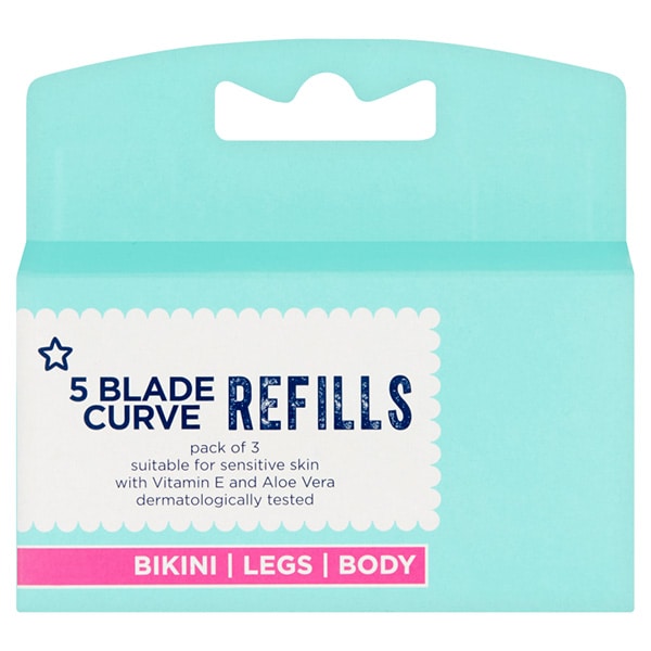 Superdrug Women's Curve 5 Razor Blade Refill Pack X 3
