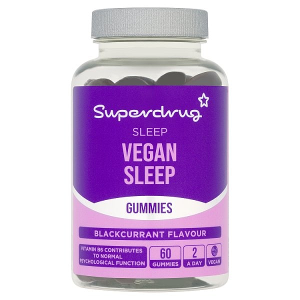 Superdrug Unisex Black Sleep Vegan Gummies 60S